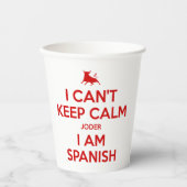 Ik kan niet kalm houden. papieren bekers (Voorkant)