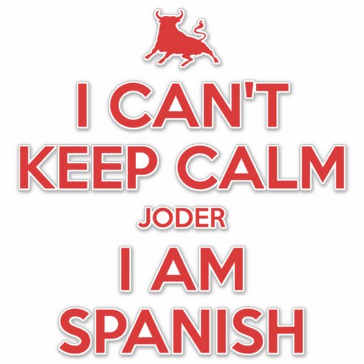 Ik kan niet kalm houden. sticker (Voorkant)