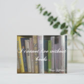 Ik kan niet leven zonder boeken briefkaart (Staand voorkant)