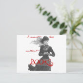 Ik kan niet leven zonder boeken briefkaart (Staand voorkant)