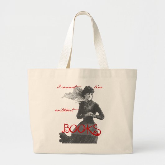 Ik kan niet leven zonder boeken grote tote bag (Voorkant)
