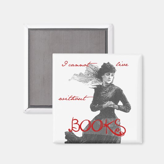 Ik kan niet leven zonder boeken magneet (Voorkant / Achterkant)
