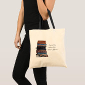 "Ik kan niet leven zonder boeken" - oude stapel bo Tote Bag (Voorkant (product))