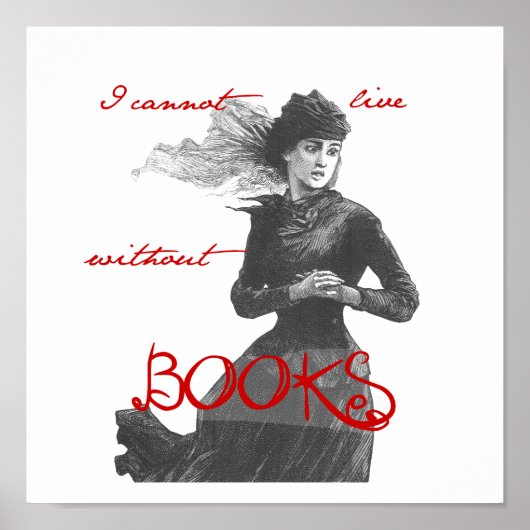 Ik kan niet leven zonder boeken poster (Voorkant)
