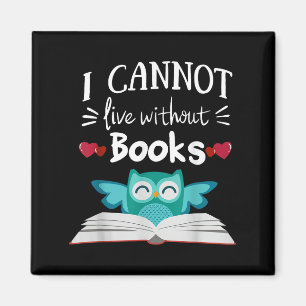 Ik kan niet leven zonder boeken uil magneet