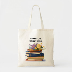 Ik kan niet leven zonder boekenliefhebber tote bag