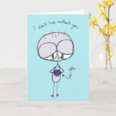 Ik kan niet leven zonder jou - Notitiekaart (Gele Bloem)