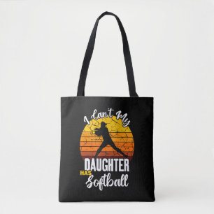 Ik Kan Niet Mijn Dochter Heeft Softbal Trots Moede Tote Bag