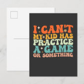 Ik kan niet, mijn kind heeft een training of een w uitnodiging briefkaart (Voorkant / Achterkant)