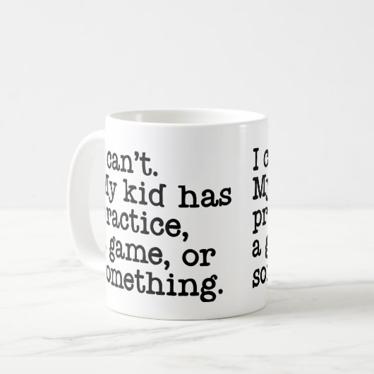 Ik kan niet mijn Kind heeft praktijk...Mok Koffiemok (Voorkant links)