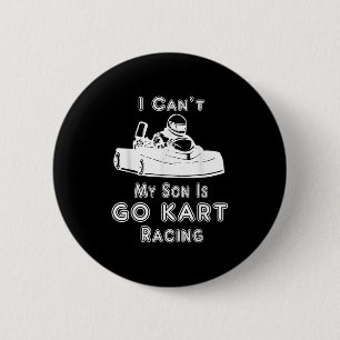 Ik kan niet, mijn zoon doet aan karting ronde button 5,7 cm