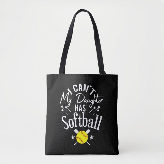Ik Kan Niet M'n Dochter Heeft Softbal Trots Ouder Tote Bag (Voorkant)