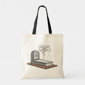 Ik kan niet opstaan tote bag (Achterkant)