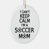 Ik kan niet rustig blijven, ik ben een voetbalmoed keramisch ornament (Rechts)