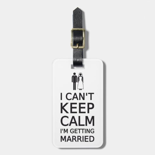 Ik kan niet rustig blijven, ik ga trouwen bagagelabel (Voorkant verticaal)