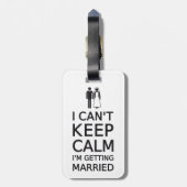 Ik kan niet rustig blijven, ik ga trouwen bagagelabel (Achterkant verticaal)