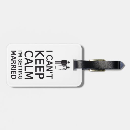 Ik kan niet rustig blijven, ik ga trouwen bagagelabel (Achterkant horizontaal)