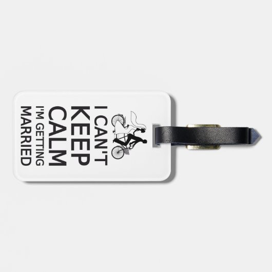 Ik kan niet rustig blijven, ik ga trouwen bagagelabel (Achterkant horizontaal)