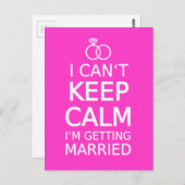 Ik kan niet rustig blijven, ik ga trouwen briefkaart (Voorkant / Achterkant)
