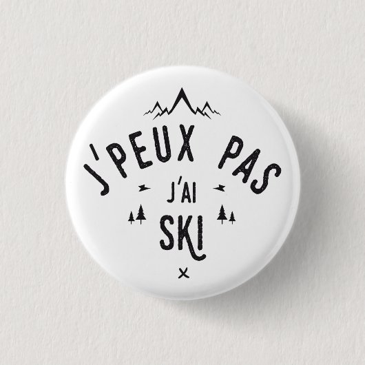 Ik kan niet skiën ronde button 3,2 cm (Voorkant)