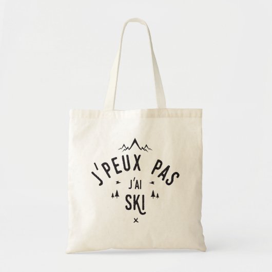 Ik kan niet skiën tote bag (Voorkant)