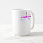 Ik kan niet stoppen. koffiemok (Voorkant rechts)