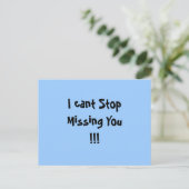 Ik kan niet stoppen met je te missen!!! briefkaart (Staand voorkant)