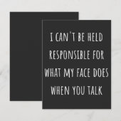 ik kan niet verantwoordelijk worden gehouden voor  bedankkaart (Voorkant / Achterkant)