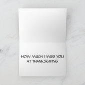IK KAN NIET VERBERGEN DAT IK JE THANKSGIVING MIS FEESTDAGEN KAART (Binnen)