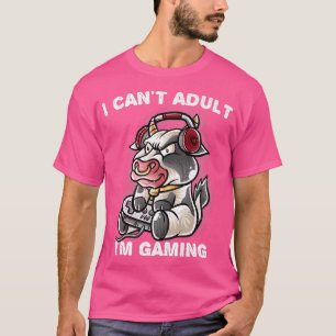 Ik kan niet volwassen worden dat ik gamer Koe boer T-shirt