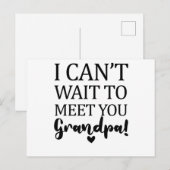 Ik kan niet wachten om je opa's zwangerschapsuitke briefkaart (Voorkant / Achterkant)