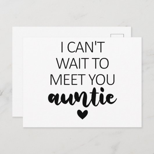 Ik kan niet wachten om je tante te ontmoeten Zwang Briefkaart (Voorkant / Achterkant)