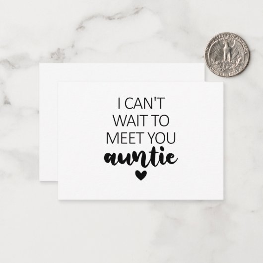 Ik kan niet wachten om je tante te ontmoeten zwang notitiekaartje (Voorkant / Achterkant in situ)