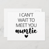 Ik kan niet wachten om je tante Zwangerschap te on Briefkaart (Voorkant / Achterkant)