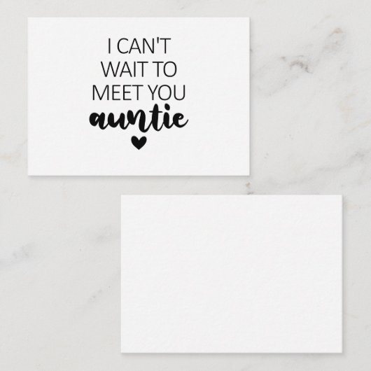 Ik kan niet wachten om je tante Zwangerschap te on Notitiekaartje (Voorkant / Achterkant)