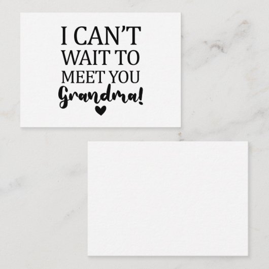 Ik kan niet wachten om je te ontmoeten, oma Pregna Notitiekaartje (Voorkant / Achterkant)