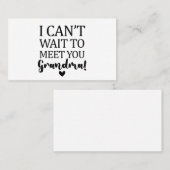 Ik kan niet wachten om je te ontmoeten, oma Pregna Visitekaartje (Voorkant / Achterkant)