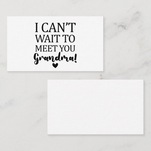 Ik kan niet wachten om je te ontmoeten, oma Pregna Visitekaartje (Voorkant / Achterkant)