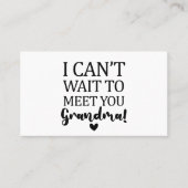 Ik kan niet wachten om je te ontmoeten, oma Pregna Visitekaartje (Voorkant)