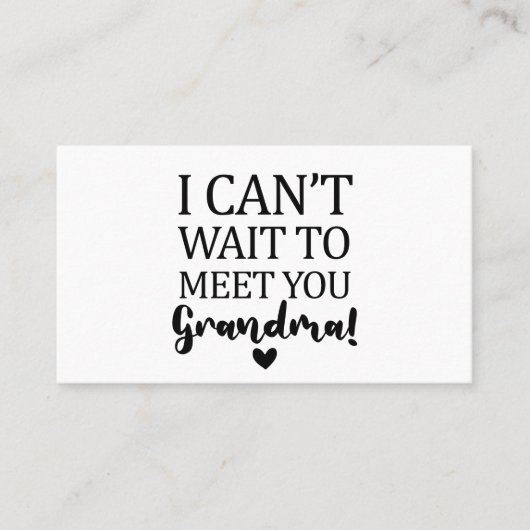 Ik kan niet wachten om je te ontmoeten, oma Pregna Visitekaartje (Voorkant)