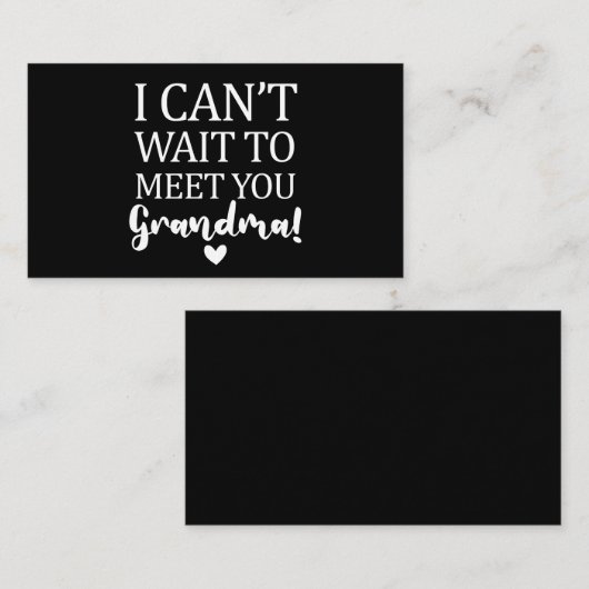 Ik kan niet wachten om je te ontmoeten, oma Pregna Visitekaartje (Voorkant / Achterkant)