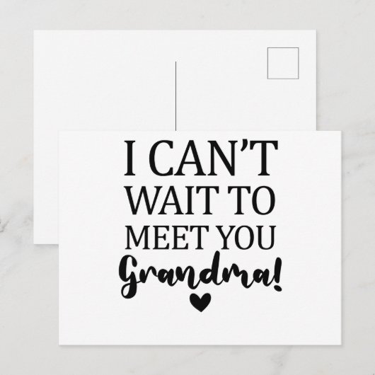 Ik kan niet wachten om je te ontmoeten oma zwanger briefkaart (Voorkant / Achterkant)