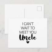 Ik kan niet wachten om je te ontmoeten Oom Zwanger Briefkaart (Voorkant / Achterkant)