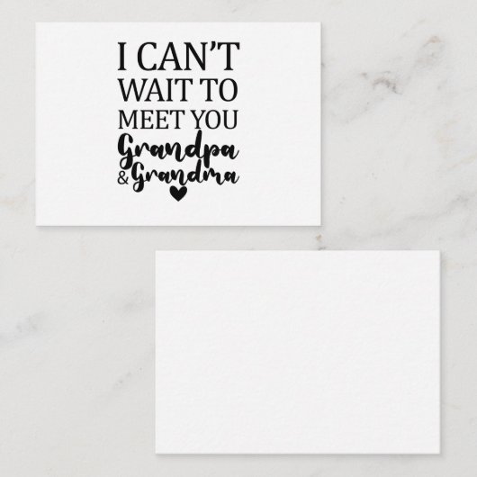 Ik kan niet wachten om je te ontmoeten opa en oma notitiekaartje (Voorkant / Achterkant)