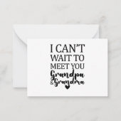 Ik kan niet wachten om je te ontmoeten opa en oma notitiekaartje (Voorkant)