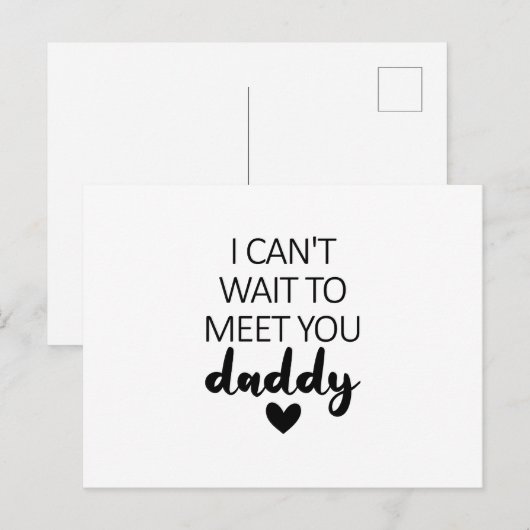 Ik kan niet wachten om je te ontmoeten papa Zwange Briefkaart (Voorkant / Achterkant)