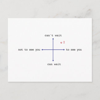 Ik kan niet wachten om je te zien. briefkaart