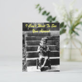 Ik kan niet wachten om je weer te zien! briefkaart (Staand voorkant)