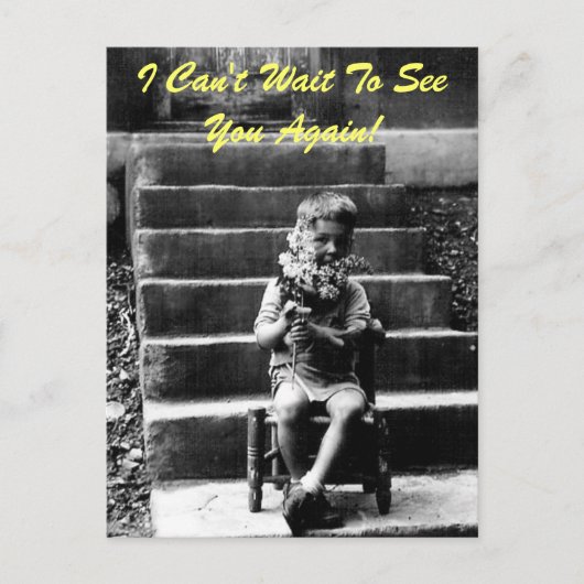 Ik kan niet wachten om je weer te zien! briefkaart (Voorkant)