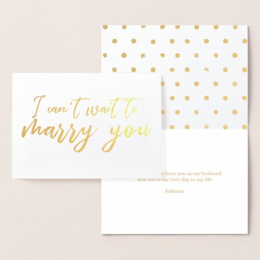 Ik kan niet wachten om met jullie trouwdag te trou folie kaarten (Display)